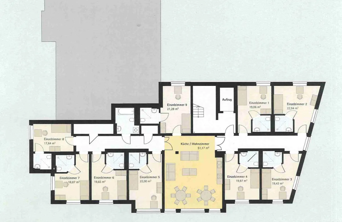 demenz-wg, grundriss