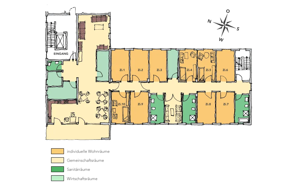 demenz-wg, grundriss